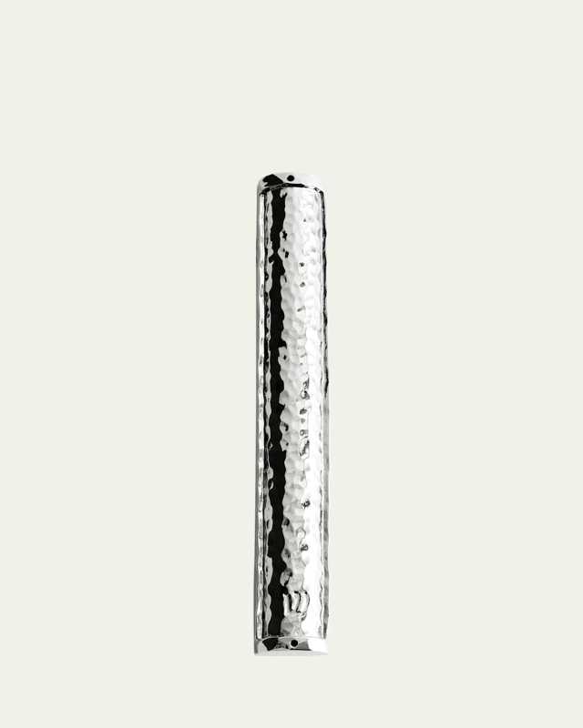 Hammertone Large Mezuzah, Silver